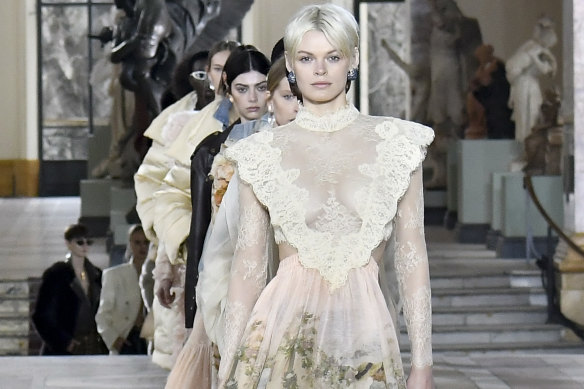 A model at the Zimmermann ready-to-wear show in Paris on March 6.