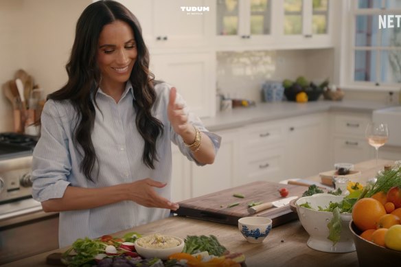She slices veggies, she drizzles artisanal oil. Meghan, Duchess of Sussex, has relaunched as an opulent trad wife.