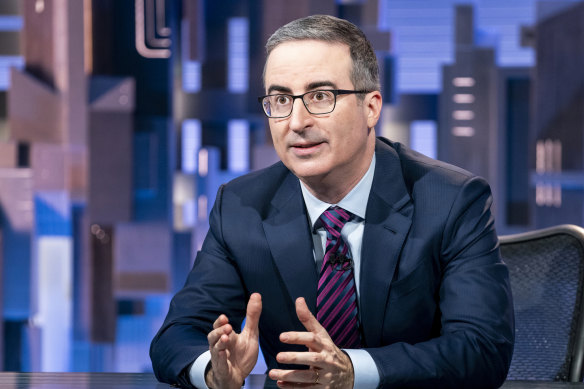 Last Week Tonight host John Oliver (pictured), as well as Jimmy Kimmel, Seth Meyers, Stephen Colbert and Jimmy Fallon started a podcast called Strike Force Five, which aims to provide striking crews with financial aid through advertising on the pod.
