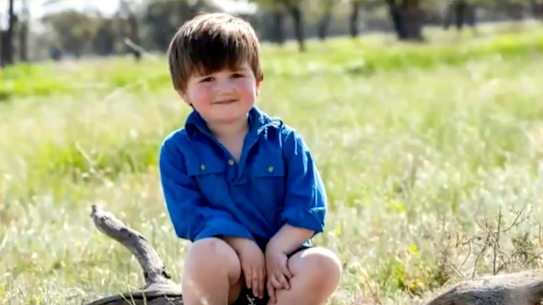 Three-year-old Memphis whose mother Dominique Facey says has been unable to be returned to her in Hervey Bay, Queensland, from his grandparent’s home near Griffith in regional NSW due to the norther state’s border closure. 