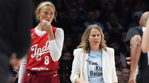 WNBA news 2026 | Lynx coach Cheryl Reeve wears 'Trans Kids Belong' shirt;  Indiana Fever Sophie Cunningham transgender athletes comments | Nine.com.au