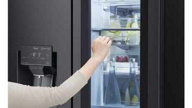 Bring the latest design trend and revolutionary features into your kitchen with the LG French Door fridge.