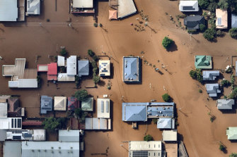 Aerial imagery of the devastating Lismore floods.