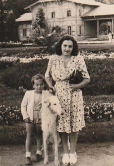 Steven Kalowski with his mother Halinka at a Polish country estate after the war.