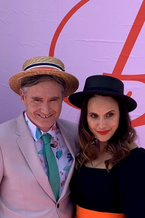 Dave Hughes with his wife Holly at the races. 