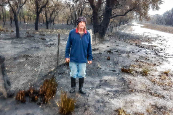 Ray Shingles, a farmer from Seacombe, fought the Loch Sport fire in the Gippsland Lakes region.