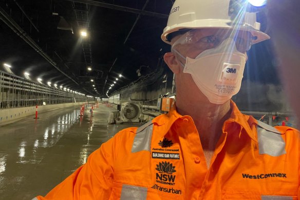 New Building Commissioner James Sherrard in the WestConnex tunnel in his role at Transport for NSW.