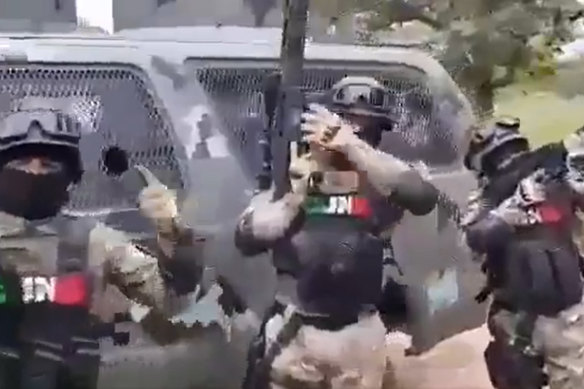 Jalisco New Generation Cartel show off their military hardware in a video posted online. 