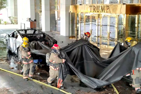 The Cybertruck exploded outside Trump’s hotel in Las Vegas.