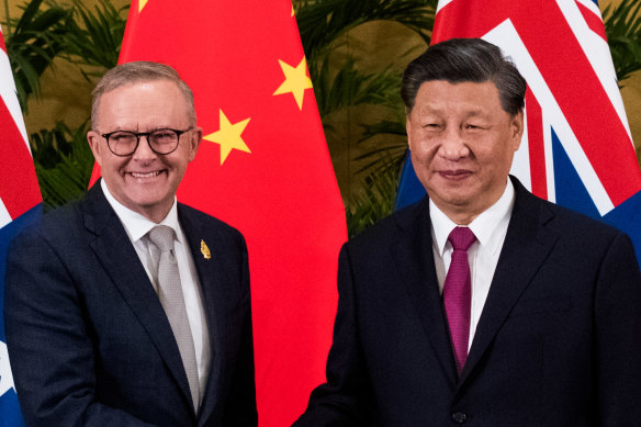 Anthony Albanese meets with Xi Jinping in Bali earlier this week.