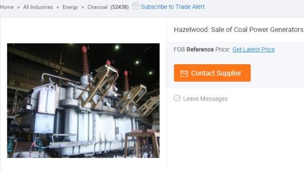Some of the Hazelwood machinery up for grabs on Alibaba.