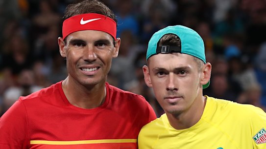 Rafael Nadal and Alex de Minaur.