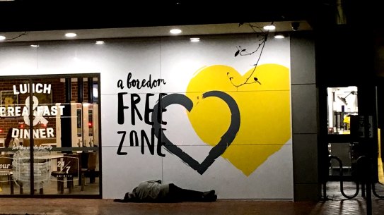 A man sleeps rough in Perth.