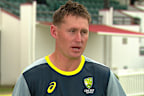 Marnus Labuschagne speaks to media.