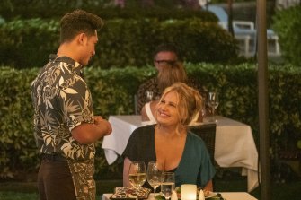 Jennifer Coolidge returns as the chatty Tanya McQuoid in season two of The White Lotus. 