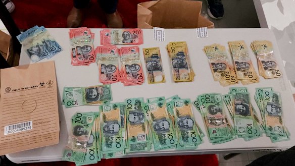 Cash seized in the latest corruption inquiry involving Transport for NSW officials.