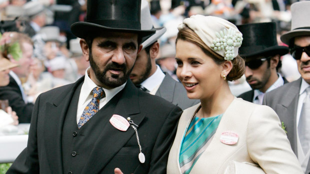 Sheikh Mohammed bin Rashid Al Maktoum, ruler of Dubai with his wife Princess Haya bint al Hussein at the first day of Royal Ascot Races in 2007.