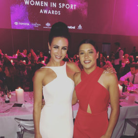 Lucy Zelic with Sam Kerr, the sportswoman of the year, at the 2017 Women’s Health Sports Awards.