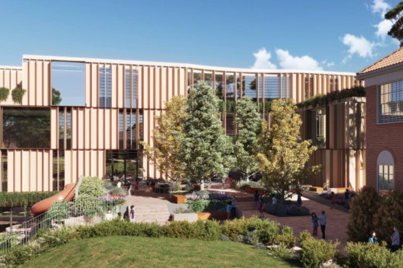 An artist’s impression of the proposed Grey House precinct development at Pymble Ladies’ College.
