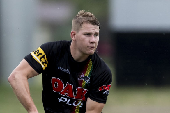 Hands off ... Matt Burton at training this week.