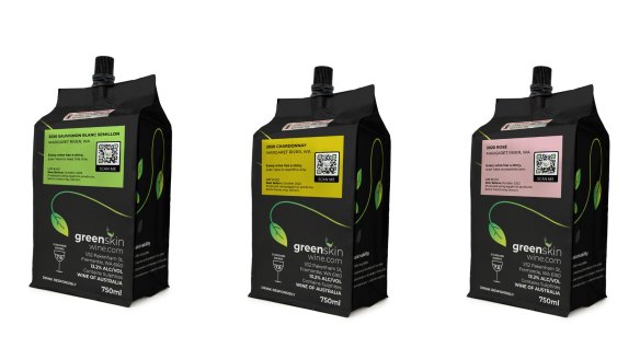 Greenskin wines are packaged in pouches.