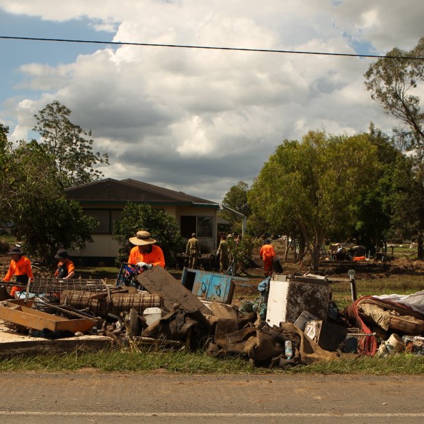 Grantham residents clean up their homes after the floods