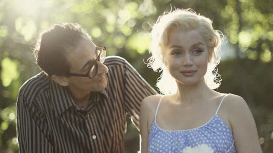 Adrien Brody as The Playwright (aka Arthur Miller), with Marilyn in a rare moment of contentment.