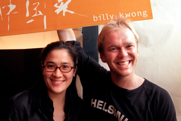 2000: Kylie Kwong and Bill Granger at the opening of their joint venture, Billy Kwong in Surry Hills.