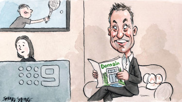 Former Domain executive Antony Catalano was seen in the Nine offices last week, despite trying to foil the company's merger with Fairfax. Illustration: John Shakespeare