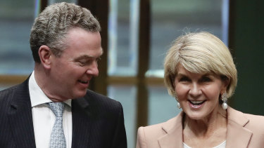 Christopher Pyne and Julie Bishop have taken controversial positions since leaving Parliament. 