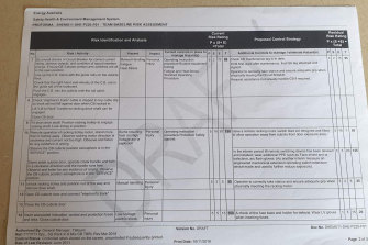 Examples of the risk assessment document which identified the hazard Graeme Edwards faced.