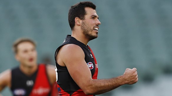 Alex Waterman celebrates one of his four goals. 