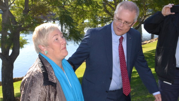 Prime Minister Scott Morrison, with outgoing Gilmore MP Ann Sudmalis in 2018.