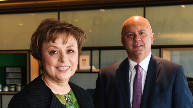 Boral chairman Kathryn Fagg, and new CEO Zlatko Todorcevski. 