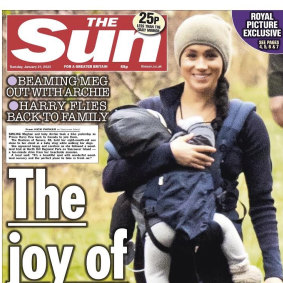 The controversial image on the cover of The Sun.