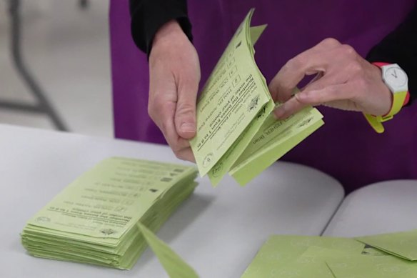 Vote counting by the Australian Electoral Commission.