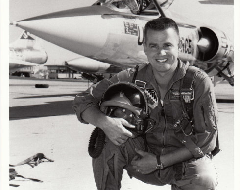 Anderson as a test pilot at Edwards Air Force Base.