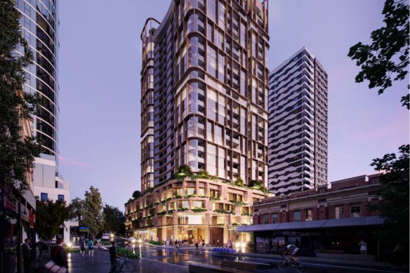 An artist impression of the Brunswick Street development, which has undergone a redesign process to suit the housing program pilot.