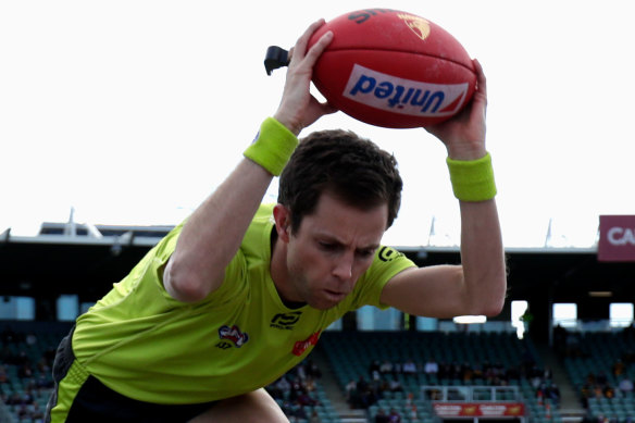 AFL umpire Leigh Haussen in 2021.