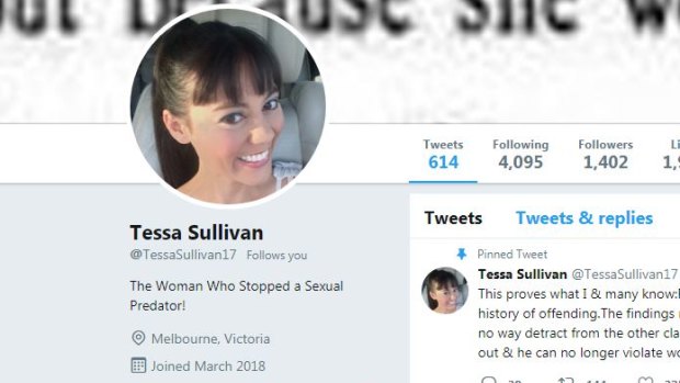 Ms Sullivan's new Twitter profile.