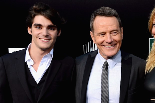 Actors RJ Mitte, Bryan Cranston, Anna Gunn and Aaron Paul arrive as AMC Celebrates the final episodes of “Breaking Bad” at Sony Pictures Studios on July 24, 2013 in Culver City, California.