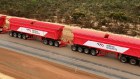 One of the jumbo road trains used by Mineral Resources in its existing iron ore operations in WA.
