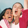 Parminder Nagra, left, and Keira Knightley in Bend It Like Beckham.