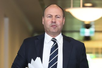 Treasurer Josh Frydenberg and Finance Minister Simon Birmingham. Government debt has climbed 221 per cent since the start of the century, the most of any G20 nation.