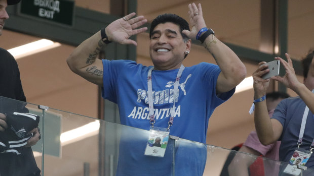 Clean bill of health: The one and only Diego Maradona.