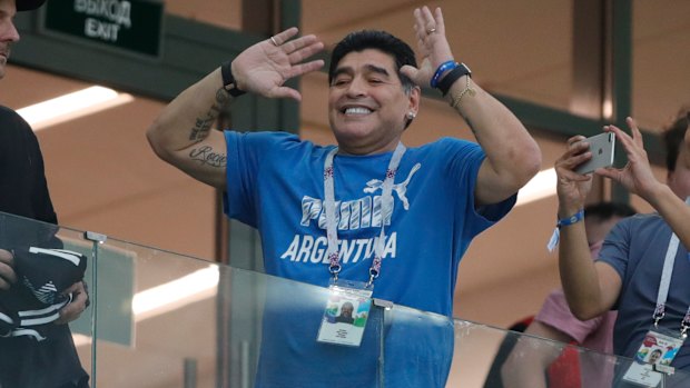 Clean bill of health: The one and only Diego Maradona.