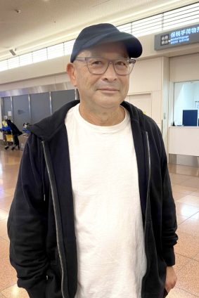 Eddie Jones at Haneda Airport in Tokyo on Monday.