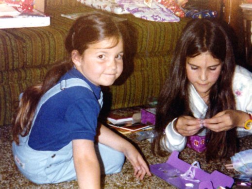 Karen Valentine (right) and sister Wendy playing with Barbies circa 1980.