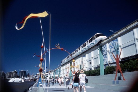 The World Expo 88 elevated monorail - the ultimate in 1980s technology.