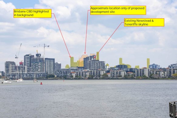 The company behind a proposal for three new towers in Newstead has sought to convince Brisbane City Council it will not unreasonably obscure views of the CBD from Hamilton.